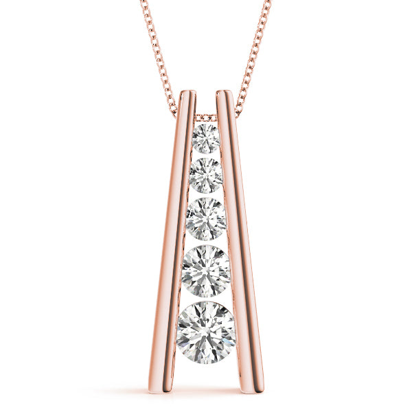 14K Rose Gold 1 ct tw Fashion Diamond Pendant