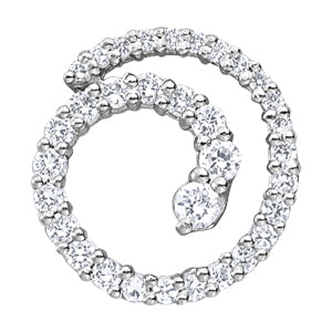Platinum 1 CT Diamond Journey Pendant Necklace