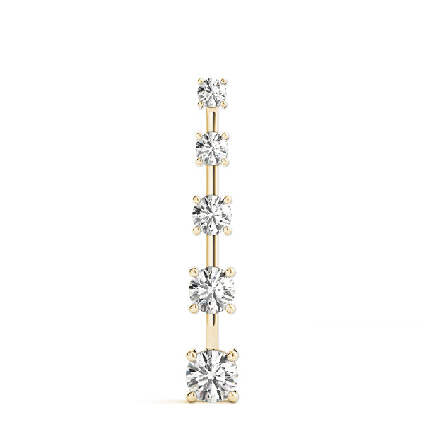 14K Yellow Gold Round Diamond Pendant