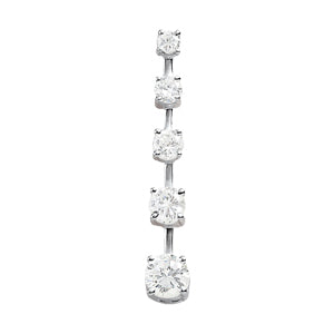 18K White Gold Round Diamond Journey Pendant