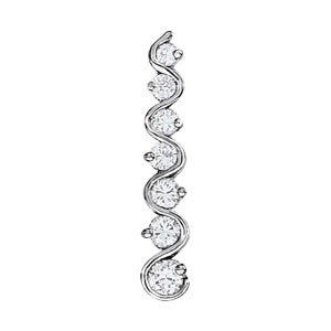 Platinum 1 CT Diamond Journey Pendant Necklace