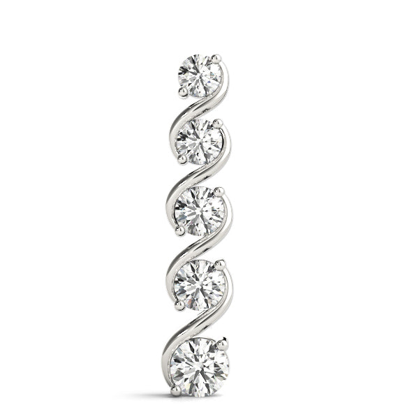 14K White Gold Diamond Journey Pendant