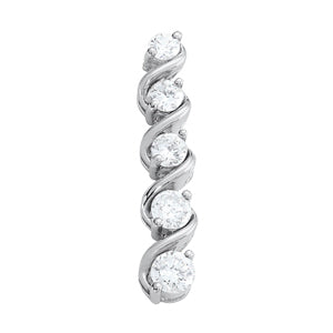 14K White Gold Diamond Journey Pendant