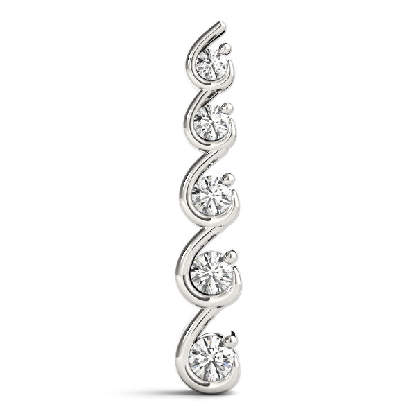18K White Gold 1 CT Diamond Journey Pendant