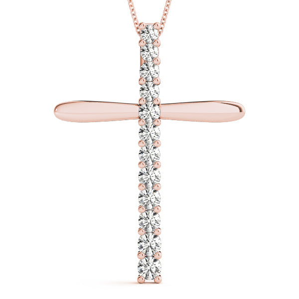 14K Rose Gold Multi-Diamond Fashion Pendant