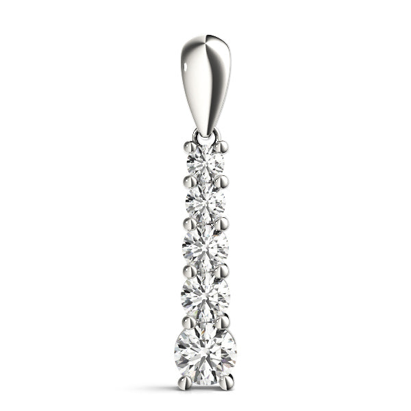 Platinum 1 CT Diamond Journey Pendant Necklace