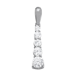 14K White Gold 1 CT Diamond Journey Pendant
