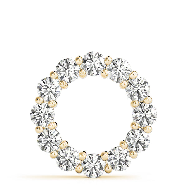 18K Yellow Gold Diamond Circle Pendant - 3 CTW