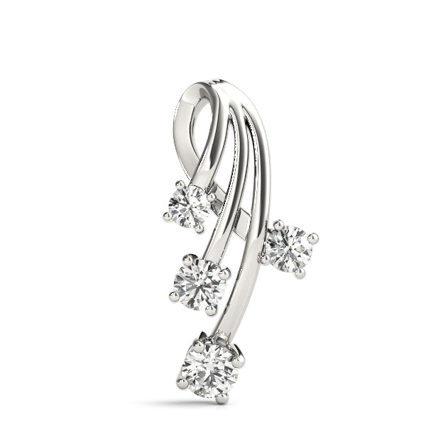 Platinum 1 CT Diamond Journey Pendant Necklace