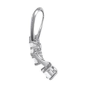 14K White Gold Round Diamond Journey Pendant