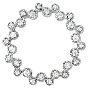 Platinum 1ctw Round Diamond Circle Pendant