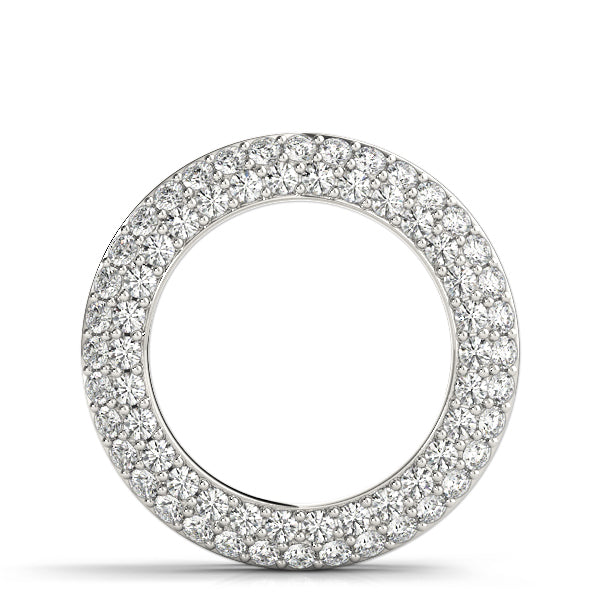 18K White Gold Multi-Diamond Circle Pendant