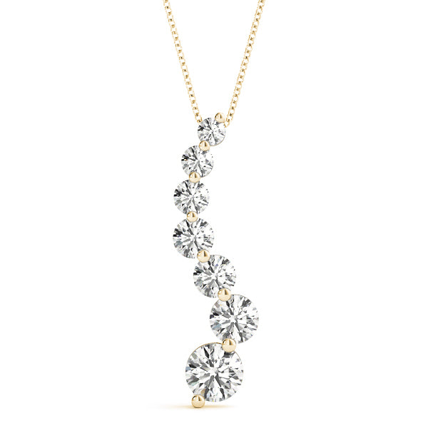 18K Yellow Gold Round Diamond Pendant