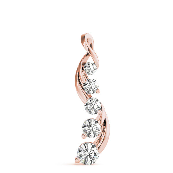 18K Rose Gold 1 CT Diamond Journey Pendant