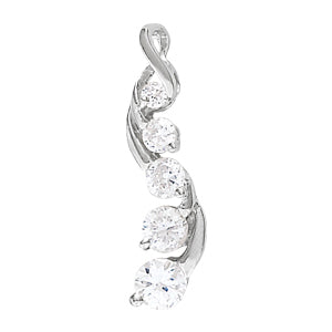 14K White Gold Diamond Journey Pendant