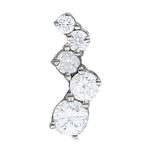 Platinum 1 CT Diamond Journey Pendant Necklace