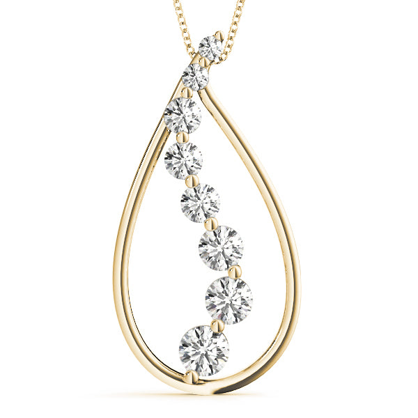 18K Yellow Gold 1 CT Diamond Journey Pendant