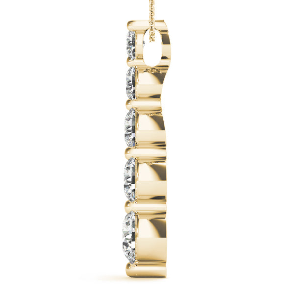 18K Yellow Gold 1 ct Diamond Journey Pendant