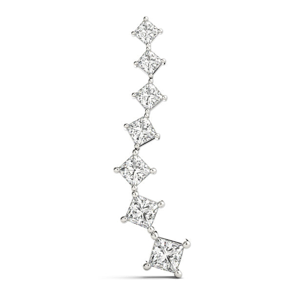 Platinum White Square Diamond Journey Pendant