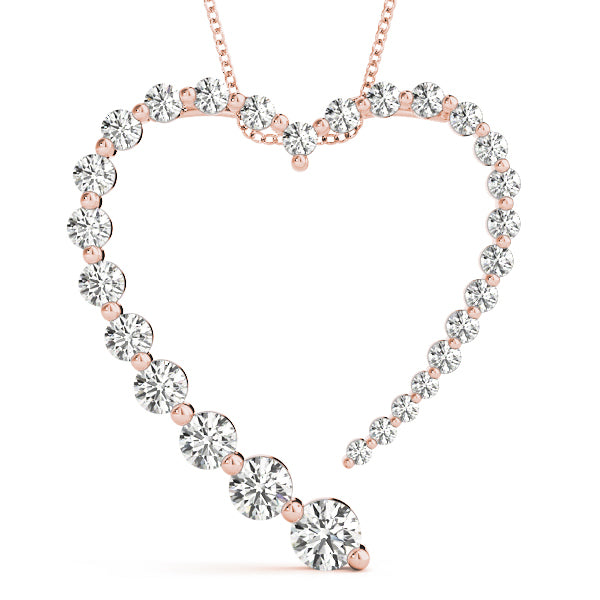 14K Rose Gold Diamond Journey Pendant