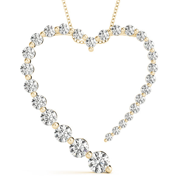 18K Yellow Gold Round Diamond Journey Pendant