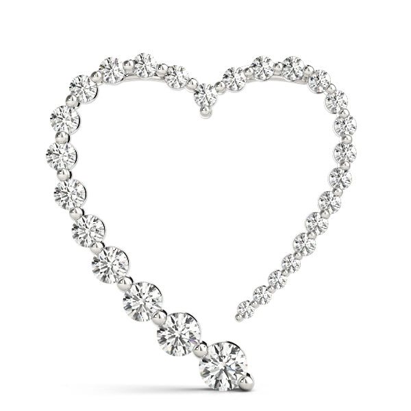 18K White Gold Round Diamond Journey Pendant