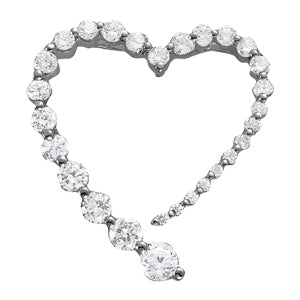 14K White Gold Diamond Journey Pendant Necklace