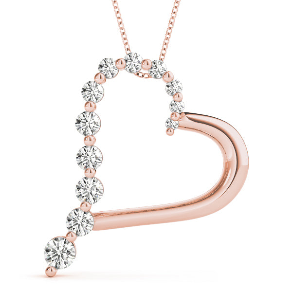 Rose Gold 0.48ctw Round Diamond Pendant