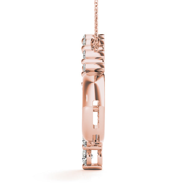 Rose Gold 0.48ctw Round Diamond Pendant