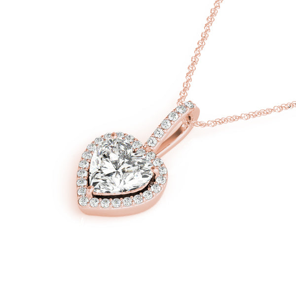 Rose Gold Heart Diamond Pendant | 1/8 CT TW