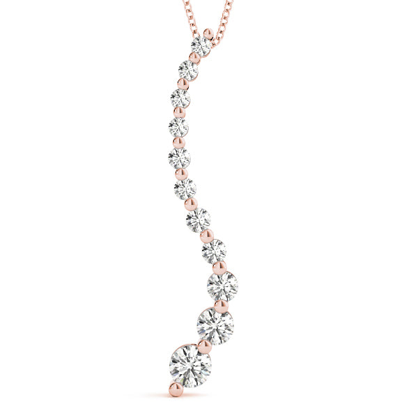 14K Rose Gold Diamond Journey Pendant