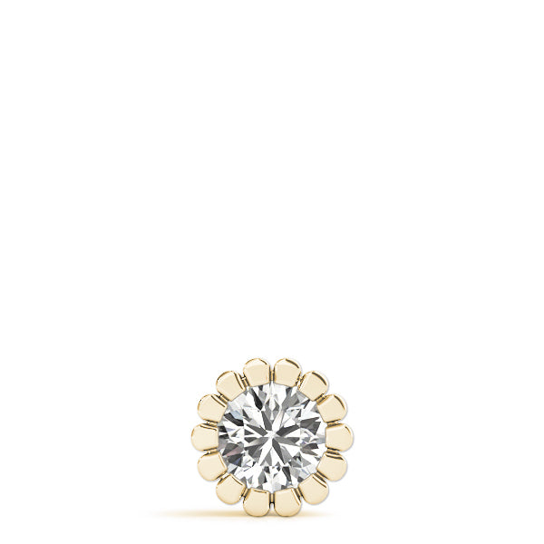 18K Yellow Gold Round Diamond Solitaire Pendant
