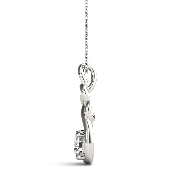 18K White Gold 1 ct Diamond Love Knot Pendant