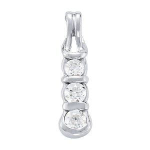 14K White Gold Round Diamond Love Knot Pendant