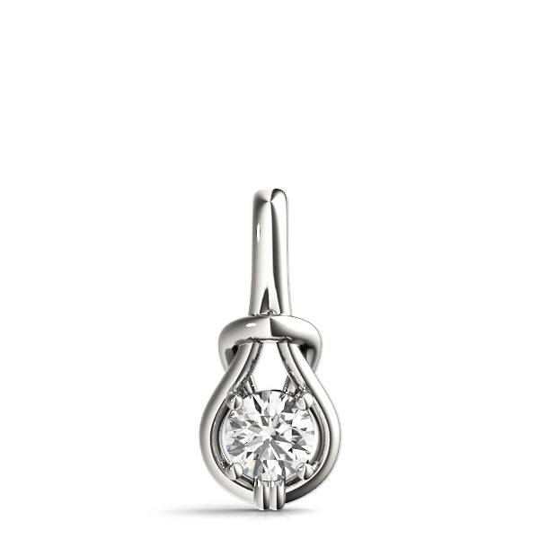 Platinum White Diamond Love Knot Pendant