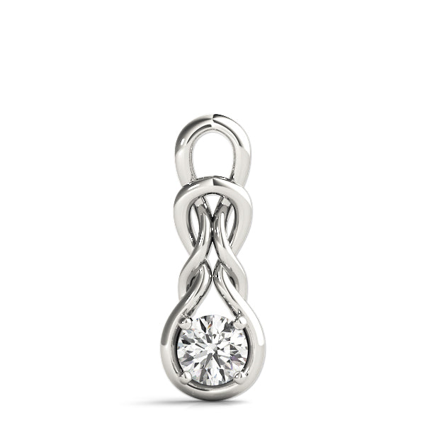14K White Gold Diamond Love Knot Pendant