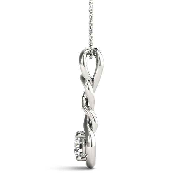 18K White Gold 1 ct Diamond Love Knot Pendant