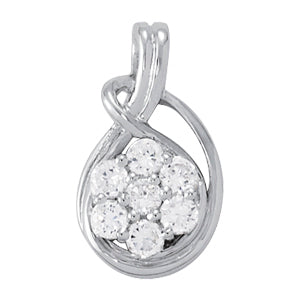 White Gold 1/2 CT Diamond Love Knot Pendant
