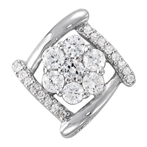 18K White Gold Multi-Diamond Love Knot Pendant