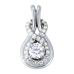 Platinum Diamond Love Knot Pendant 1.20 ctw