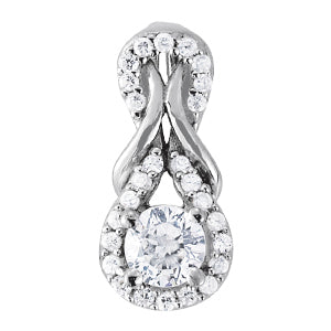 Platinum Diamond Love Knot Pendant 1.20 ctw