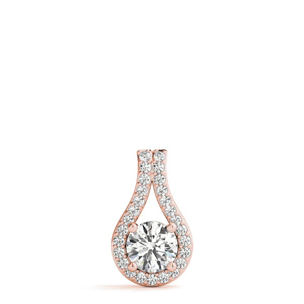 18K Rose Gold 1ct Diamond Solitaire Pendant