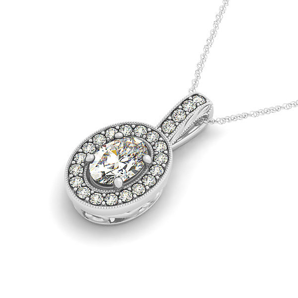 Multi-Diamond Round Halo Pendant