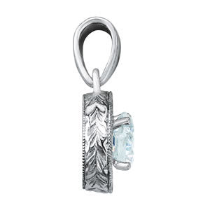 14K White Gold 1ct Round Diamond Pendant
