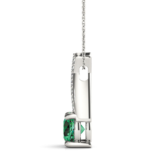 18K White Gold 1 ct Round Diamond Pendant