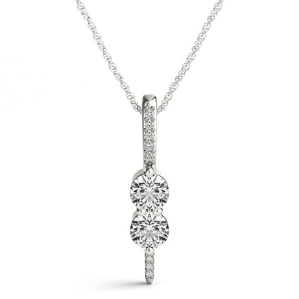 Platinum Multi-Diamond Fashion Pendant Necklace