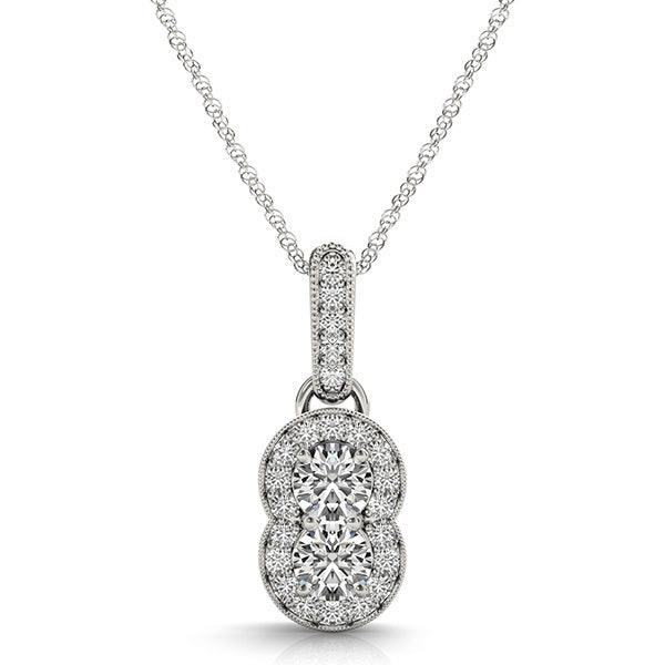 14K White Gold 3/8 ct tw Fashion Diamond Pendant