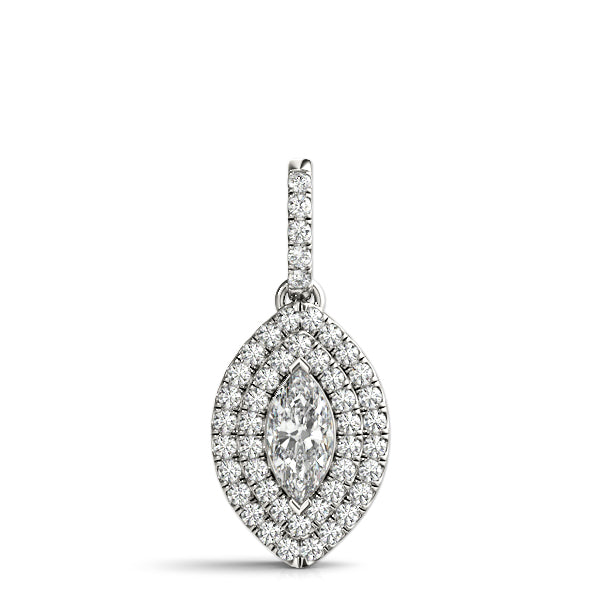Multi-Diamond Round Halo Pendant