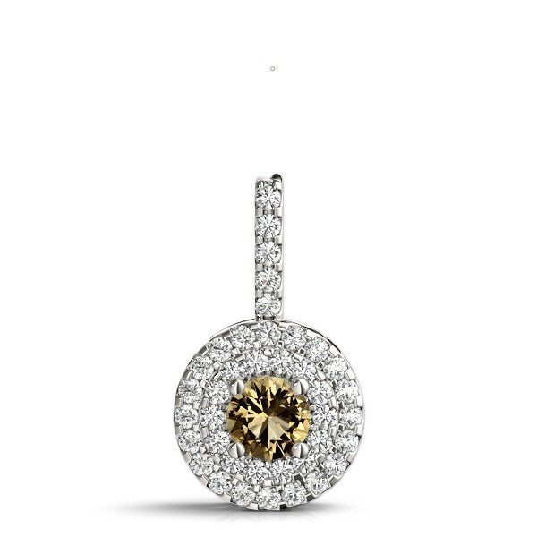 18K White Gold 1.33ctw Round Diamond Halo Pendant