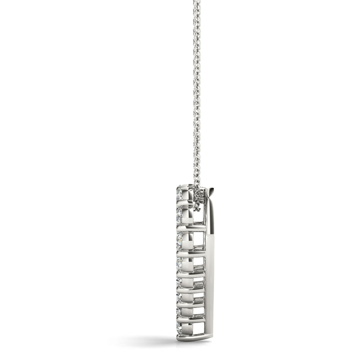 Platinum White Diamond Fashion Pendant Necklace